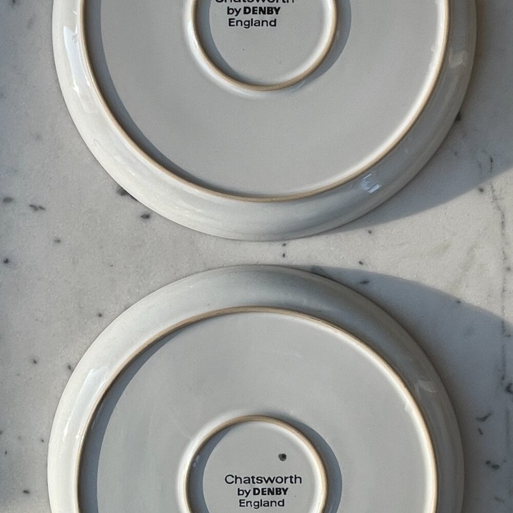 SOLD: Denby Langley CHATSWORTH Dinner Plate Lot of FOUR Vintage Hand Painted - Picture 6 of 11